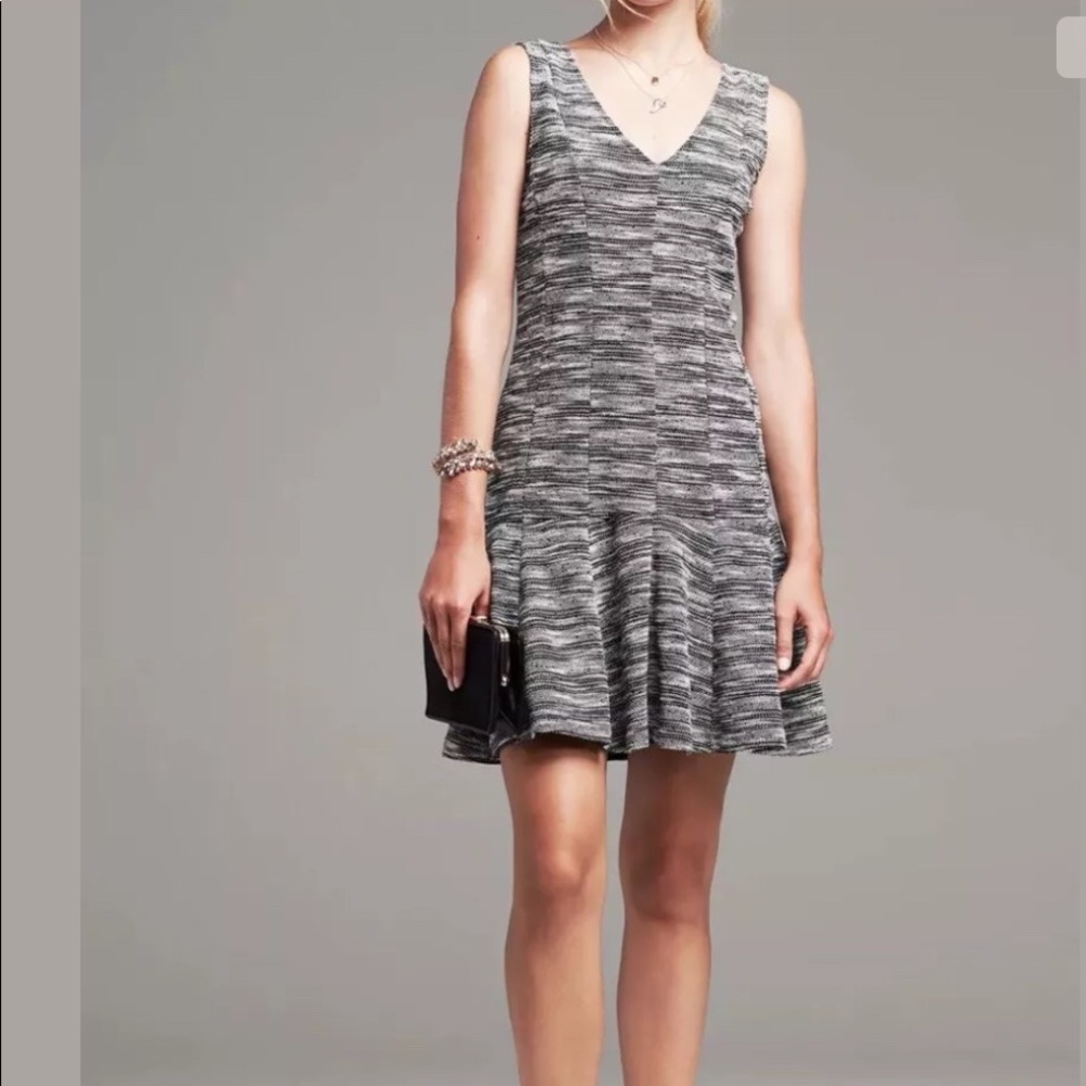 Banana Republic Marled Tweed Fit & Flare Dress NWT